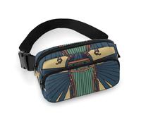 Sac banane tendance grande capacité en sergé égyptien imprimé scarabée, un article indispensable pour les voyages mains libres, Scarabée égyptienne, 20x13cm