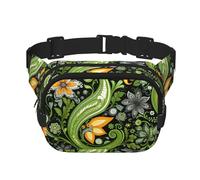 Sac banane tendance imprimé à motif végétatif, sac messager unisexe, sac banane de voyage à la mode