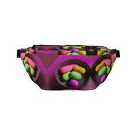 Sac banane tendance imprimé avocat avec poches zippées, grande capacité, Yoga et méditation, One Size