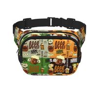Sac banane tendance imprimé bière avec sangle réglable Noir, noir, One Size