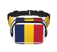 Sac banane tendance imprimé drapeau du Tchad pour femme, sac banane pour voyage, course à pied, noir, One Size