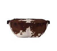 Sac banane tendance imprimé grains de café - Sac à bandoulière, idéal pour les voyages, la course, la randonnée, le cyclisme, etc, Cuir de vachette marron rouge., One Size