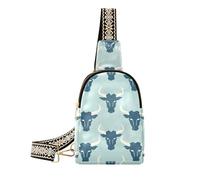 Sac banane tendance Jon Klassen Style Bull Baby Blue pour femme imperméable à l'eau
