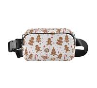 Sac banane tendance orange en forme de bonhomme en pain d'épices pour homme et femme avec sangle réglable pour cyclisme, randonnée, gym, Bonhomme en pain d'épice de Noël orange, 1 size