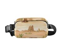 Sac banane tendance pour camion de chantier avec sangle réglable pour la randonnée, Bottes Western Cowboy Cactus Gun Spurs Vast Desert, 1 size