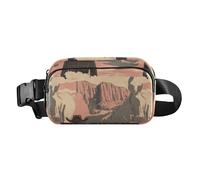 Sac banane tendance pour camion de chantier avec sangle réglable pour la randonnée, Crâne de cheval de cowboy Western Vast Desert, 1 size