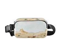 Sac banane tendance pour camion de chantier avec sangle réglable pour la randonnée, Vache occidentale Cactus Vast Desert, 1 size