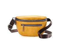Sac banane tendance pour femme, demi-ceinture, grande capacité, sac de poitrine avec sangle réglable, selle tendance, jaune