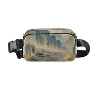 Sac banane tendance pour femme et homme - Grande capacité - Avec sangle réglable - Pour voyage, gym, travail, Poésie du paysage, 1 size