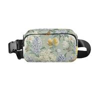 Sac banane tendance pour femme et homme Motif fleurs pivoines jacinthes basilic Blush, Fleurs printanières Jacinthes Papillons Vert Sauge, 1 size