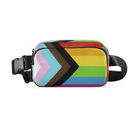 Sac banane tendance pour femmes, hommes, adolescents, ceinture de poitrine imperméable avec sangle réglable pour le shopping, le sport, le travail, le progrès, drapeau de fierté, drapeau arc-en-ciel,