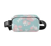 Sac banane tendance pour femmes, hommes, adolescents, mini sac à bandoulière antivol avec sangle réglable pour voyage, vacances, course à pied, empreintes de poisson, dessin animé, blanc, Poisson