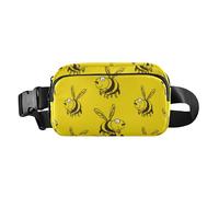 Sac banane tendance pour femmes, hommes, adolescents, sac banane multifonction avec sangle réglable pour voyage, shopping, course à pied, collection d'abeilles amusantes, Funny Bees Collect, Taille