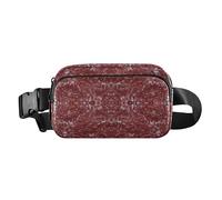 Sac banane tendance pour femmes, hommes, adolescents, sac de poitrine multifonction avec sangle réglable pour voyage, vacances, course à pied, marbre, bordeaux, abstrait primitif, Marbre Bourgogne