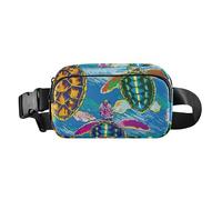 Sac banane tendance pour femmes, hommes, adolescents, sac de sport à bandoulière résistant à l'eau avec sangle réglable pour le cyclisme, la randonnée, la gym, les tortues rampent vers l'eau, Les