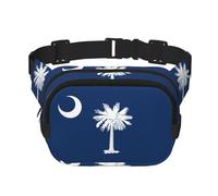 Sac banane tendance pour homme et femme avec drapeau de la Caroline du Sud pour l'entraînement, la course, les voyages, la randonnée, Noir , Taille unique