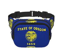 Sac banane tendance pour homme et femme avec drapeau de l'Oregon pour l'entraînement, la course, les voyages, la randonnée, Noir , Taille unique