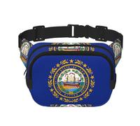 Sac banane tendance pour homme et femme avec drapeau du New Hampshire pour entraînement, course à pied, voyage, randonnée, Noir , Taille unique