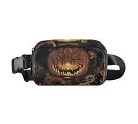 Sac banane tendance pour homme et femme avec sangle réglable pour cyclisme, randonnée, gym, Lampe citrouille maléfique, Taille unique