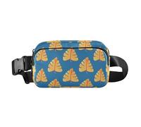 Sac banane tendance pour homme et femme avec sangle réglable pour voyage, shopping, course à pied, Litière de feuilles jaunes de couleur d'automne, Taille unique