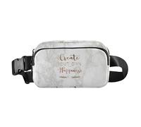 Sac banane tendance pour homme et femme - Étanche - Avec sangle réglable - Pour voyage, vacances, course à pied, bonheur marbré, Marbre Bonheur, Taille unique, Décontracté