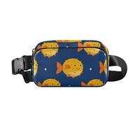 Sac banane tendance pour homme et femme - Imperméable - Avec sangle réglable - Pour voyage, gym, travail, dessin animé - Motif poisson, Fond de motif de poisson de dessin animé, Taille unique,