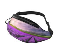 Sac banane tendance pour homme et femme - Motif champs de lavande - Léger et réglable - Poches zippées - Pour voyage, sport, randonnée, Motifs de mode, Taille unique, Sac de voyage
