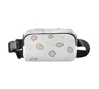 Sac banane tendance pour homme et femme - Motif poisson coloré - Multifonction - Avec sangle réglable - Pour voyage, shopping, course à pied, Poisson coloré dessin animé, Taille unique