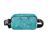 Sac banane tendance pour homme et femme - Résistant à l'eau - Accessoire de voyage avec sangle réglable - Pour voyage, vacances, course à pied, dauphin, dessin animé, poisson, bleu, Dauphin Cartoon