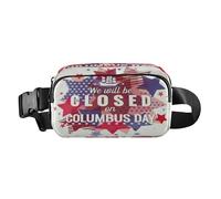 Sac banane tendance pour homme et femme - Sac banane multifonction avec sangle réglable pour voyage, shopping, course à pied, Columbus, jour fermé, drapeau américain du 4 juillet, Columbus Day Closed