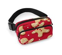 Sac Banane Tendance pour Homme, Petit Format, Portable, avec bandoulière réglable, Motif Noël, Pois Rouges, Flocons de Neige, Biscuits en Pain d'épices