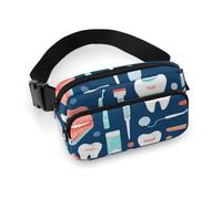 Sac Banane Tendance pour Homme, Sac Banane Portable, avec Sangle réglable pour la Course, la randonnée, Les Voyages, Motif Dentaire sans Couture