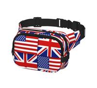 Sac banane tendance pour homme - Sac banane pour femme - Drapeau américain et drapeau de l'Angleterre