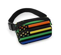 Sac banane tendance pour homme, sac ceinture portable, grand sac à motif avec sangle réglable pour la course à pied, la randonnée, l'entraînement, les voyages, compatible avec US Rainbow Love LGBT Pri