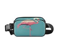 Sac banane tendance rose flamant rose foncé bleu ardoise pour femmes, hommes, adolescents, sac banane résistant à l'eau, portefeuille de voyage avec sangle réglable pour cyclisme, randonnée, gym