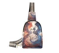Sac banane tendance rouge et bleu Ice and Fire Phoenix noir tendance pour femme pour sac de jour, rouge et bleu glace et feu Phoenix, taille 1, Phénix rouge et bleu glace et feu, 1 size