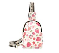 Sac banane tendance simple minimaliste pêche fraises noir mignon cuir marron sac banane pour sac de jour