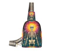 Sac banane tendance squelette mexicain néon mystère tarot cartes corps robuste grand sac banane pour voyage, Cartes de tarot mystère néon squelette mexicain, 1 size