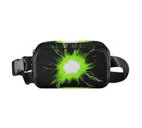 Sac banane tendance Thunderbolt jaune fluo pour homme et femme Sac à bandoulière multifonction avec sangle réglable pour cyclisme, randonnée, gym, Thunderbolt jaune fluo, Taille unique