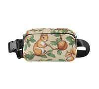 Sac banane tendance unique en forme d'écureuil noisette pour femmes, hommes, adolescents, sac banane imperméable avec sangle réglable pour voyage, course à pied, randonnée