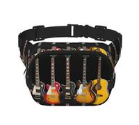 Sac banane tendance unisexe pour guitare électrique, sac banane élégant pour l'entraînement, la course, les voyages et la randonnée, Noir , Taille unique