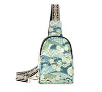Sac banane tendance vert japonais Zephyr Cherry Blossoms - Robuste - Grand sac banane pour un sac à dos de jour, Fleurs de cerisier zéphyr japonaises vertes