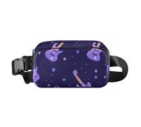 Sac banane tendance violet Nebula pour femmes, hommes, adolescents, grande capacité, portefeuille de voyage avec sangle réglable pour l'entraînement, la course à pied, la randonnée, Guitare Nebula