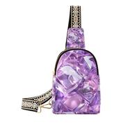 Sac banane tendance violet transparent en forme de glaçons en cuir pour voyage, Glaçons transparents violets, 1 size