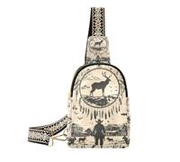 Sac banane tendance Western Cowboy Dream Catcher sac banane imperméable pour femme pour la randonnée, Attrape-rêves cowboy western, 1 size