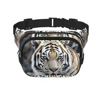 Sac banane tigre noir et blanc pour femme - Étanche et réglable - Sac banane tendance et décontracté - Pour la course à pied, l'entraînement, la randonnée, les voyages, noir, taille unique, Noir ,