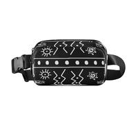 Sac banane Totem au design irrégulier blanc pour homme et femme, sac banane multifonction avec sangle réglable pour l'entraînement, la course à pied, la randonnée, Totem blanc irrégulier, 1 size