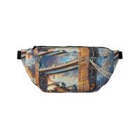 Sac banane Tower Bridge à Londres - Imprimé - Réglable - Léger - Pour la marche, le cyclisme, la randonnée, les voyages, Noir , Taille unique, Sac à dos décontracté