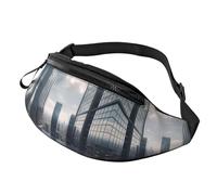 Sac banane tranquil pour homme et femme, sac de poitrine réglable, sac banane de voyage, sport, marche, Bâtiments de gratte-ciel, Taille unique