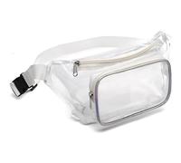 Sac banane transparent approuvé par le stade pour femme, sac banane tendance pour festival, voyage, plage, concerts, événements sportifs, blanc, 11.4(L) x 4.7(W) x 6.7(H), Mode